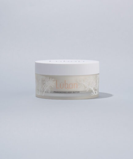 Frankincense body butter in a small jar