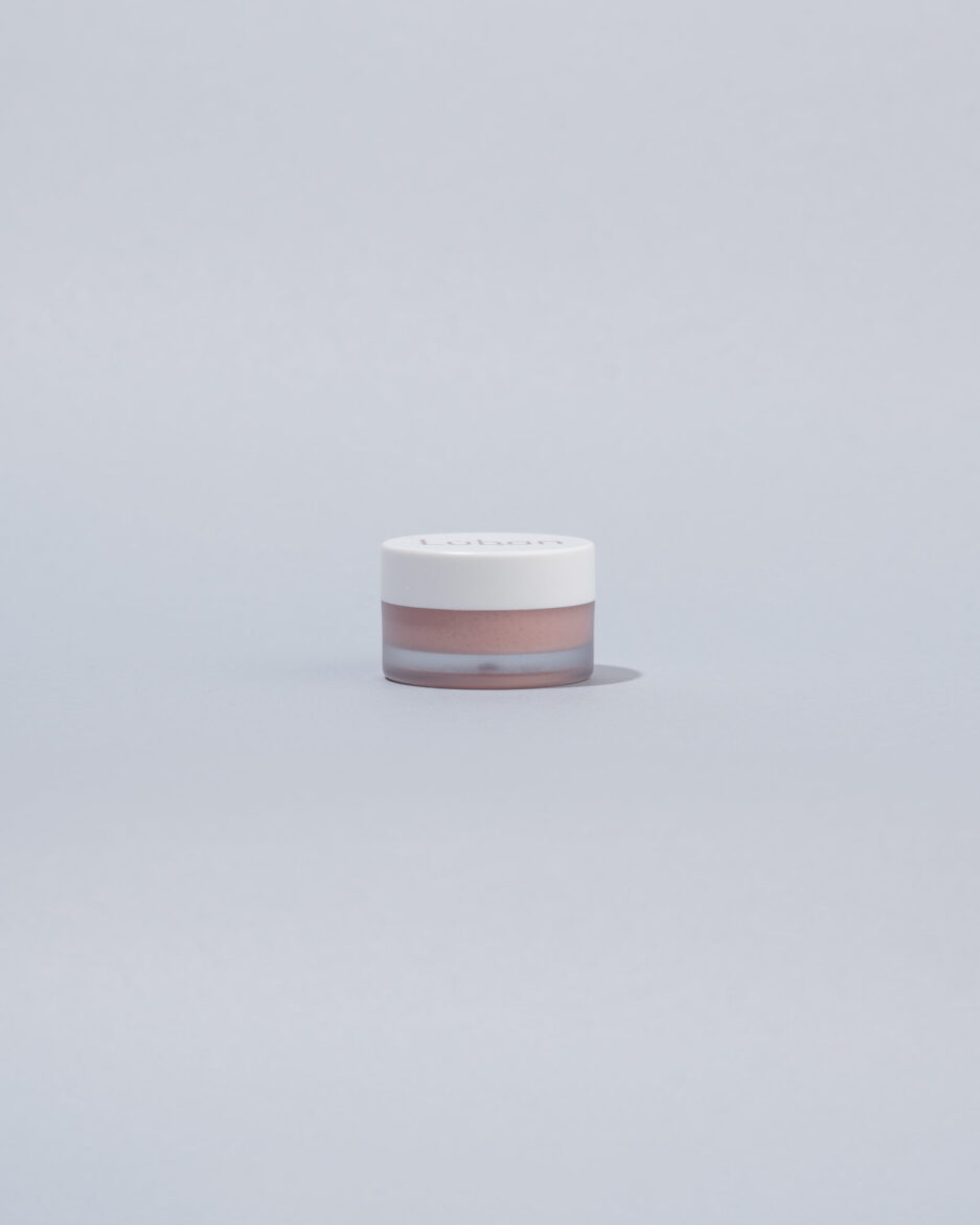 Frankincense lip scrub in a small jar