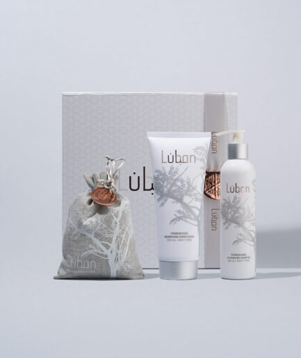 Hair related items displayed outside Luban's gift box
